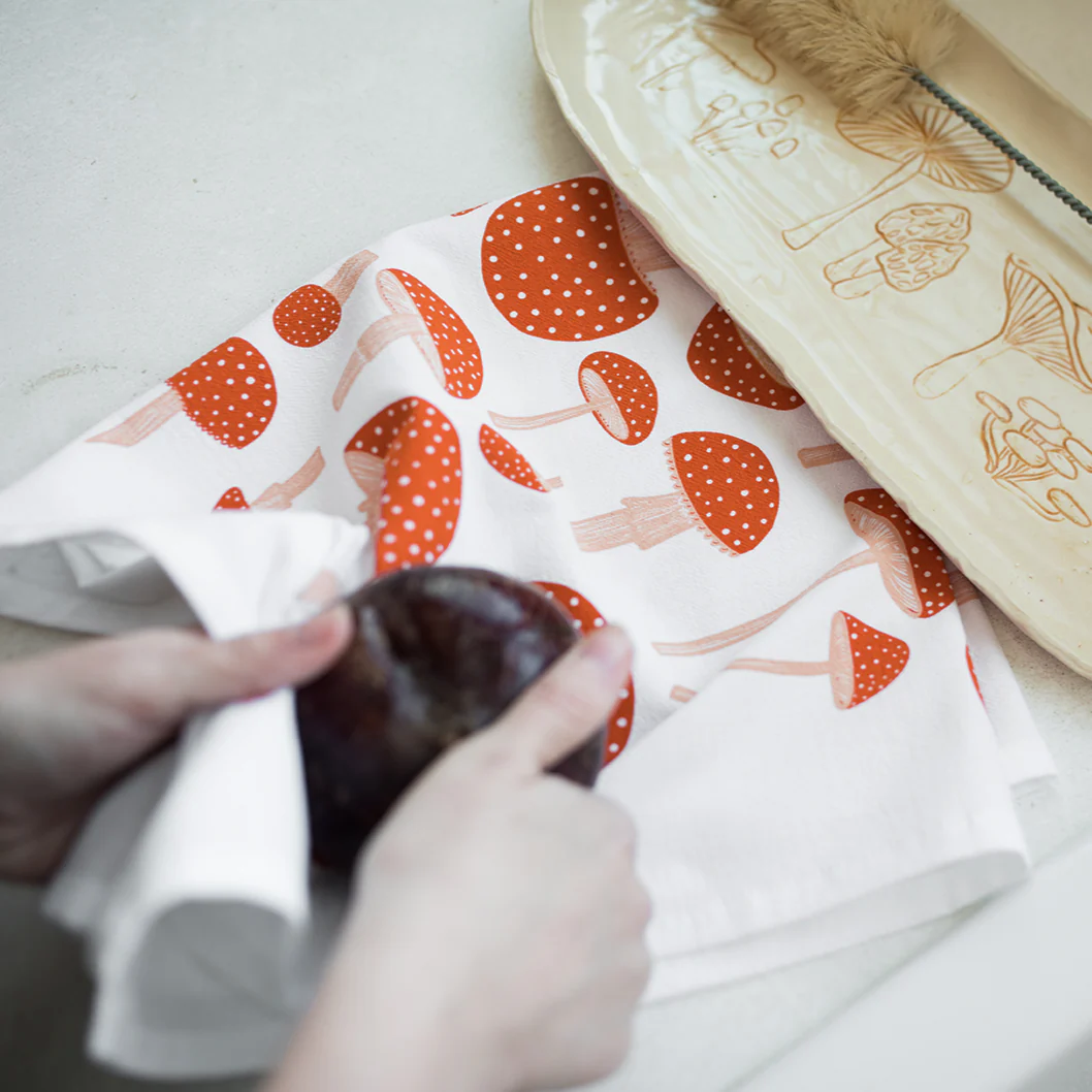 Rust Mushroom Tea Towel