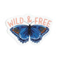 Wild & Free Butterfly Decal Sticker