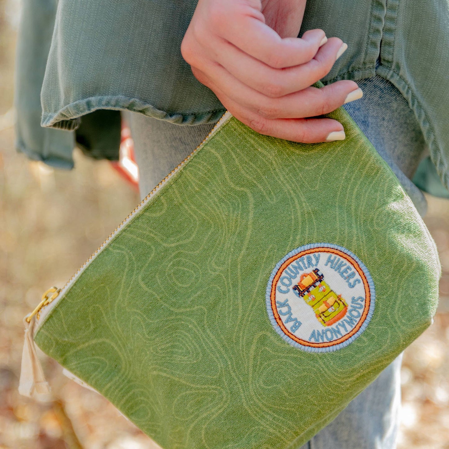 Topographic Canvas Pouch