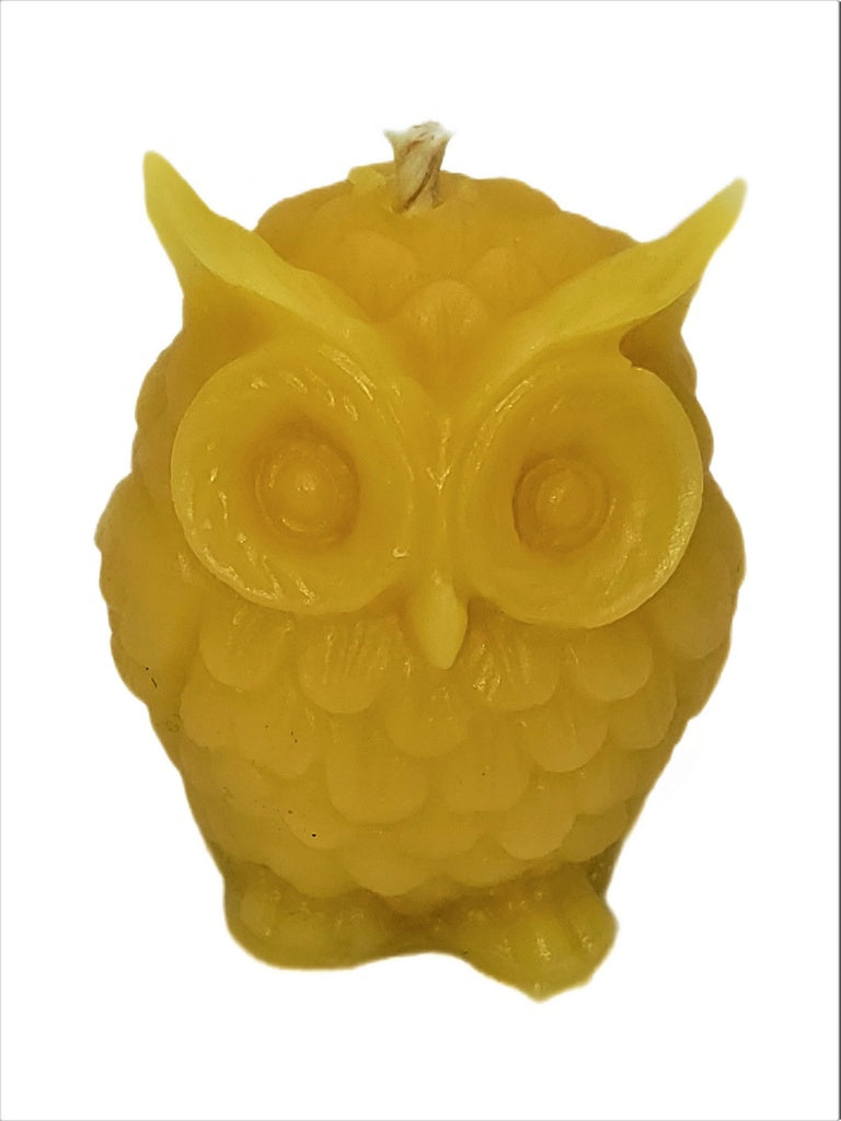 Small Owl Beeswax Candle