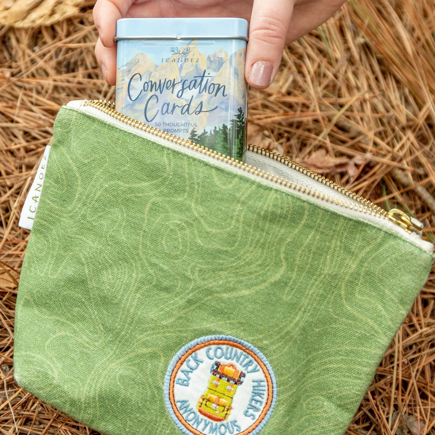 Topographic Canvas Pouch